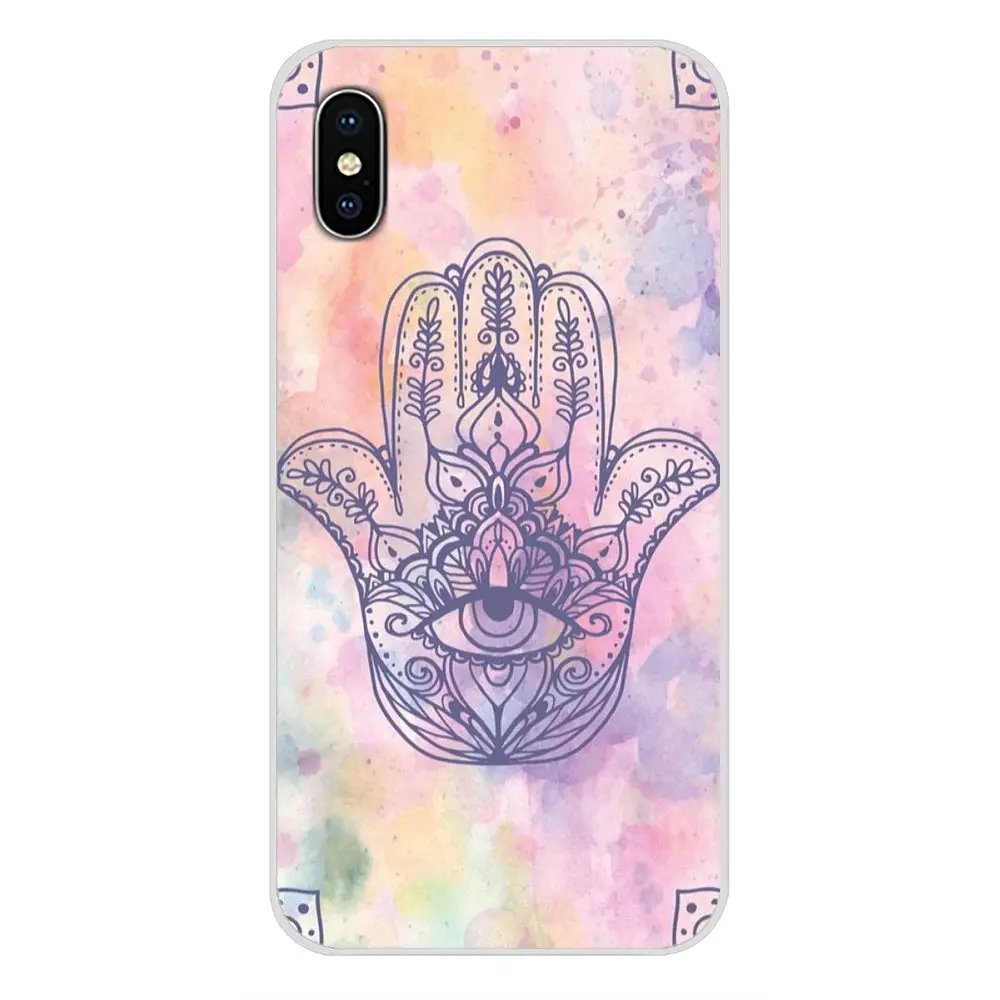 For Apple iPhone X XR XS 11Pro MAX 4S 5S 5C SE 6S 7 8 Plus ipod touch 5 6 Silicone Shell Cover Hamsa Hand of Fatima Shining Cute | Мобильные