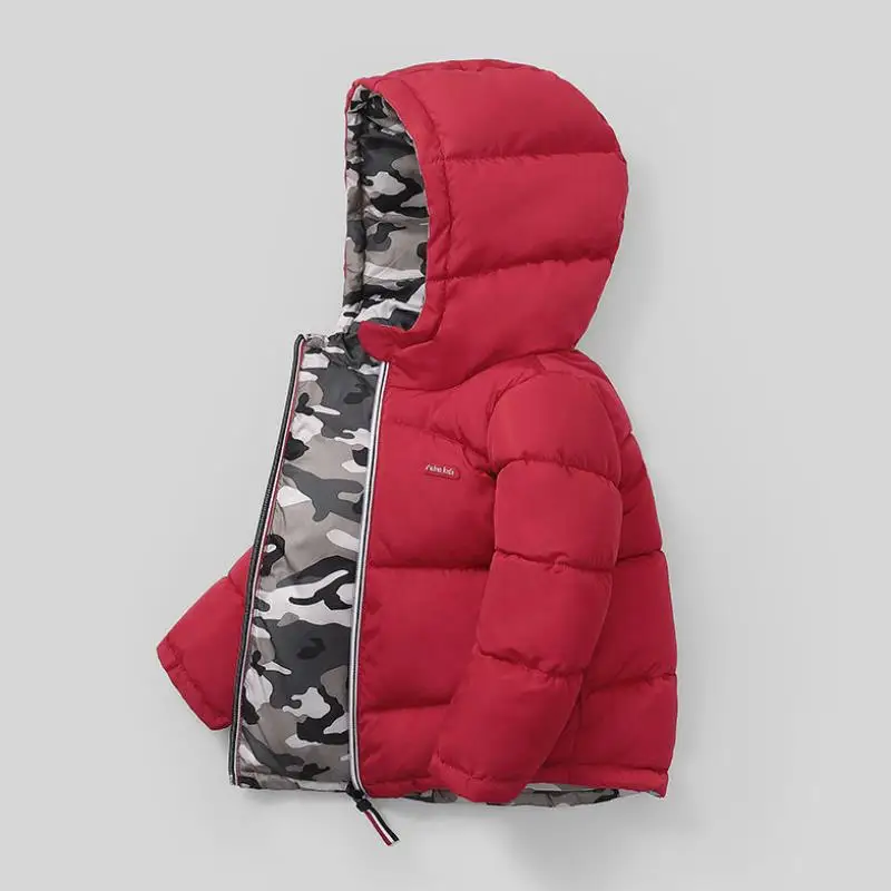 

Girls Boys Coats Jacket New Double-sided Wear Cotton Clothes Winter Childrens Clothing Keep Warm Thicken Rainproof Windproof