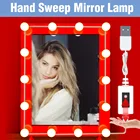 Светильник лампа для зеркала для макияжа, LED лампа с датчиком движения рук и бесконечным затемнением, подсветка для туалетного столика, 12 В