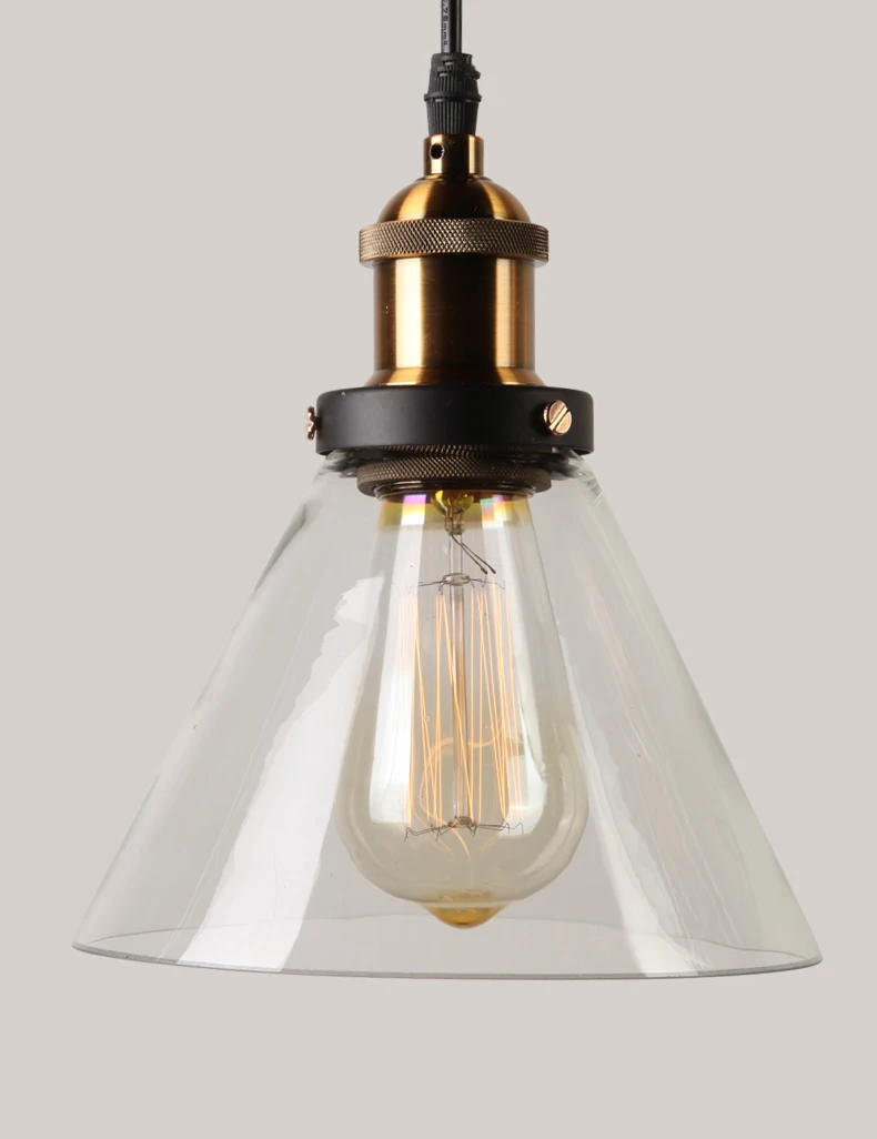 Transparent-B 18.5CM Винтажные подвесные светильники стеклянные подвесные лампы Лофт промышленный подвесной светильник дымчато-серый Lamparas De Techo Colgante современный блеск кулон - Цвет корпуса: Transparent-B 18.5CM