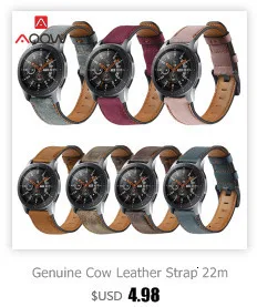 20 мм ремешок из натуральной кожи для samsung Galaxy Watch Active 42 мм gear S2 huawei Garmin vivoactive Amazfit BIP Молодежный браслет