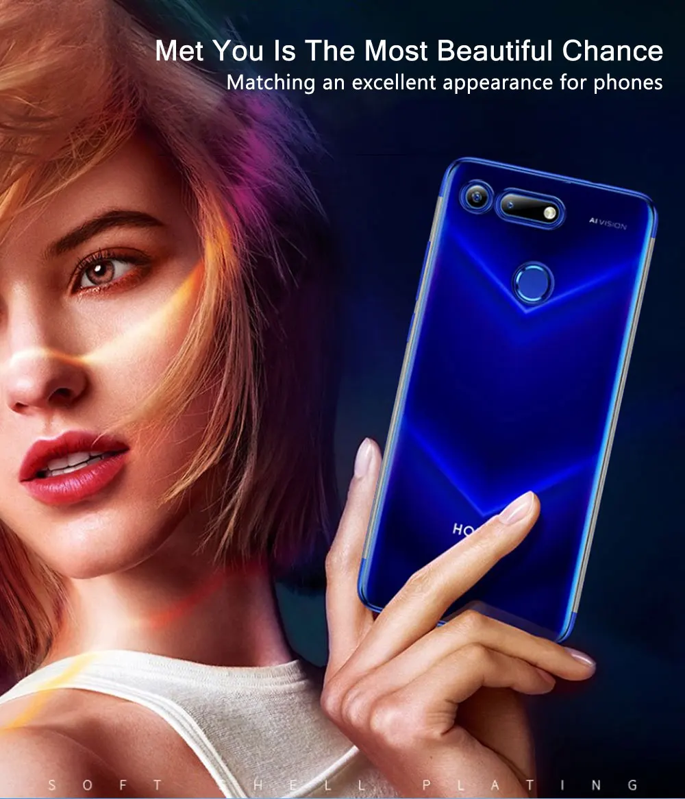 Простой чехол для huawei Honor View 20 чехол-бампер тонкий мягкий прозрачный из ТПУ силиконовый задний Прозрачный чехол для huawei Honor V20 чехол