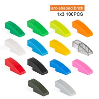 100pcs 1x3 moc arc shaped brick diy classic education slope building blocks compatible with assembles particles toys for gift