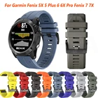 Ремешок силиконовый спортивный для Garmin Fenix 5X 5 Plus 6X 6 Pro 935 945 3 3HR Fenxi 7X 7 со стальной пряжкой Easyfit, 22 26 мм