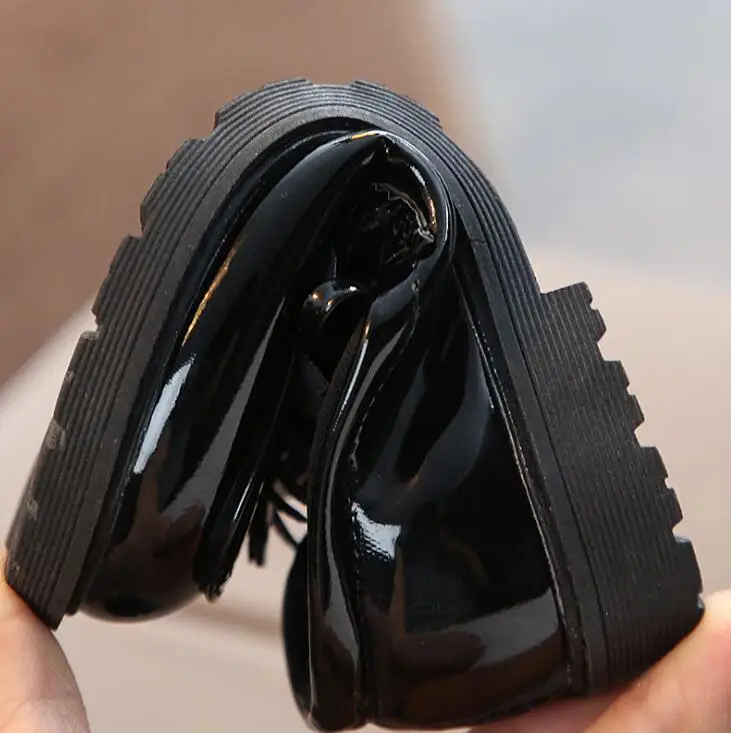 Детские туфли оксфорды из ПУ кожи с бахромой и бантом размеры 21 36|Кожаная обувь| |