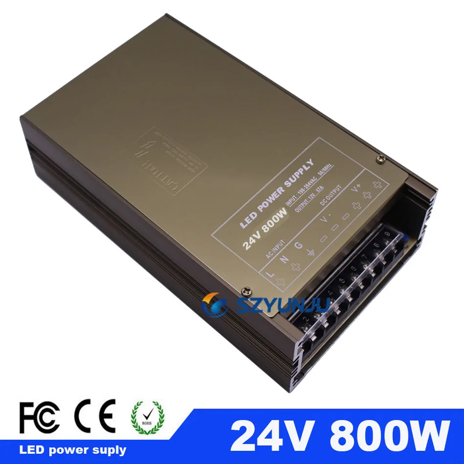 DC24V 33A 800W импульсный источник Питание Универсальный Регулируемый Серебряный цвет