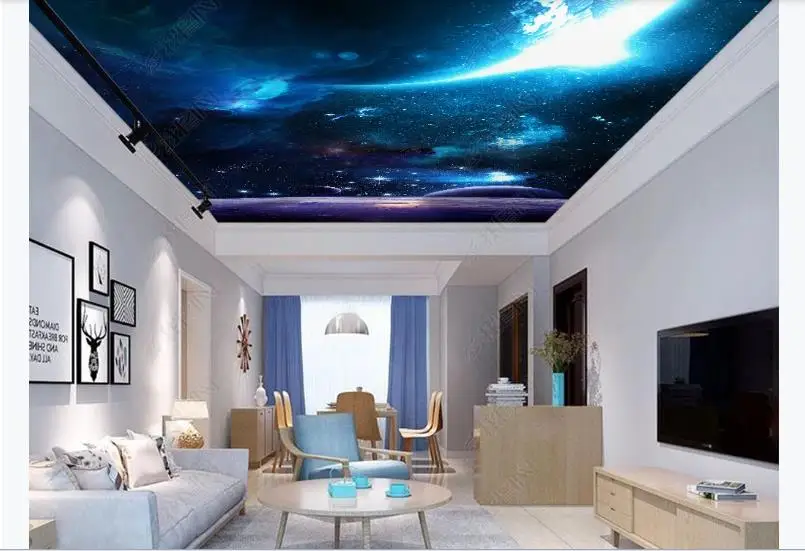 Креативные 3D обои потолочные для комнаты космическое звездное небо настенные