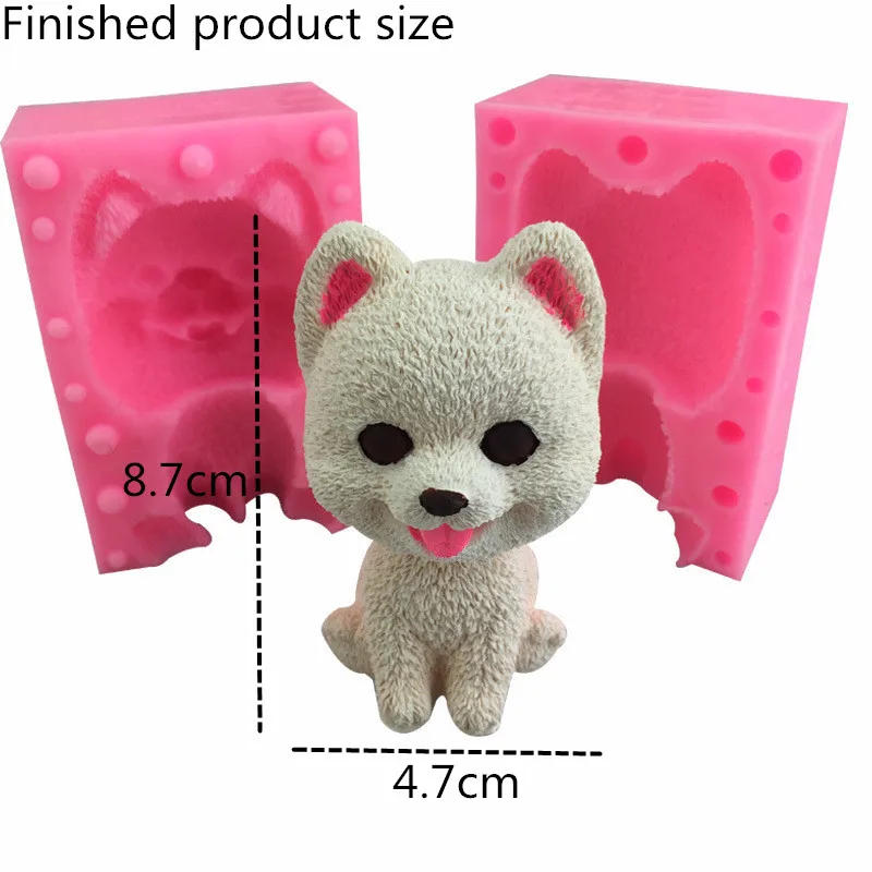 3D в форме милой собаки силиконовая форма для свеч фуда технология шоколада