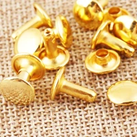 200 sets craft gold double cap rivets leather rivet fastener snaps prong studs riveted 9mm11mma6