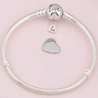 original moments snake link with freehand heart clasp bracelet fit 925 sterling silver bead charm bangle diy pandora jewelry