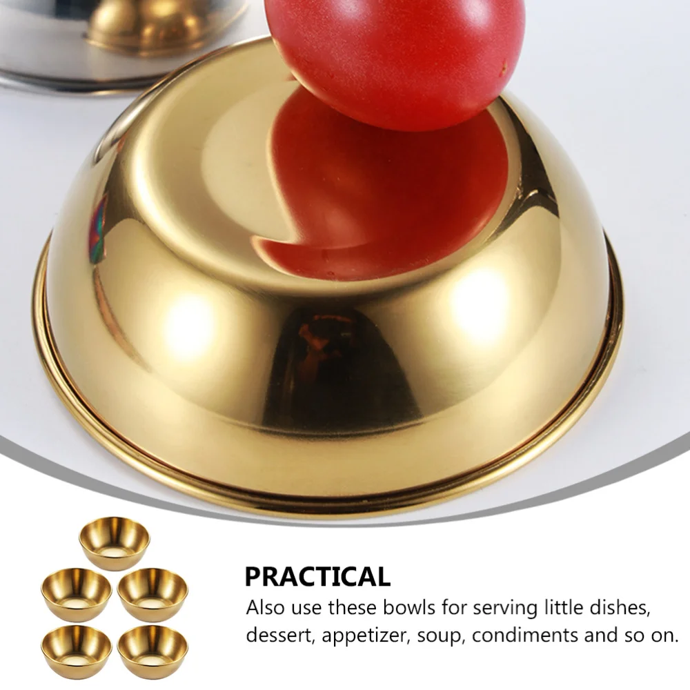 

4Pcs Appetizer Serving Plate Stainless Steel Sauce Dish Spice Seasoning Dish