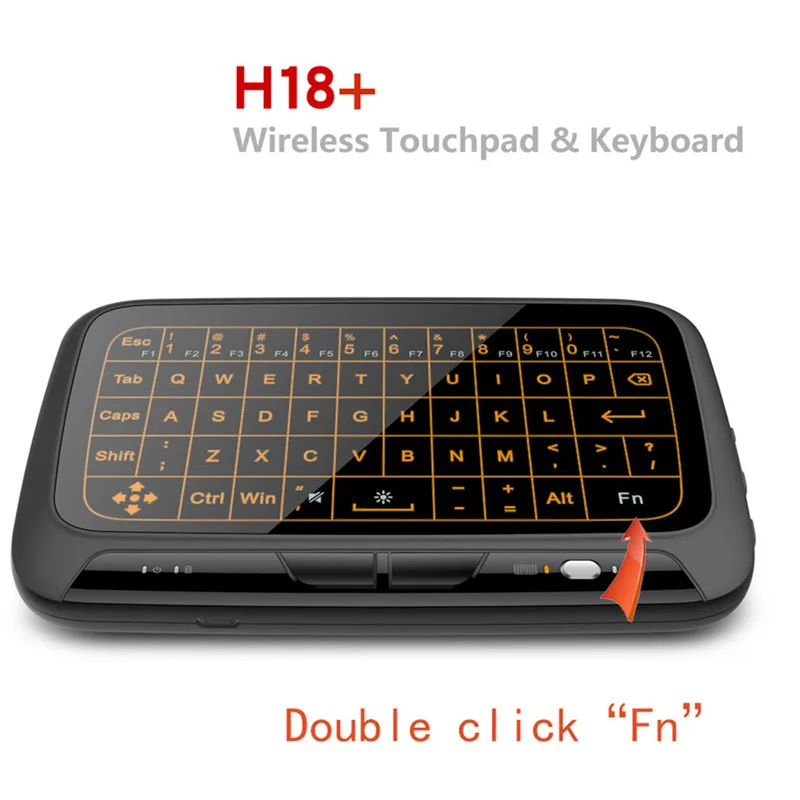 H18 + 2 4 ГГц Беспроводная мини-клавиатура QWERTY с полным экраном сенсорная панель