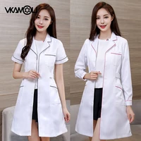 white lab coat color edge decoration beauty salon scientist suit collar clothes for women uniforms