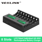 Зарядное устройство VOXLINK с ЖК-дисплеем, умное 8-слотовое USB-устройство для 1,2 в AAAAA Ni-Cd Ni-MH аккумуляторов