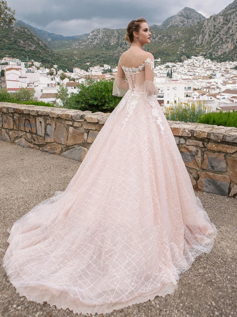 

BAZIIINGAAA Simple Wedding Dress Lace Little Beading Strapless Dress Luxury Wedding Gowns Bridal Can Be Washed Bride Dresses