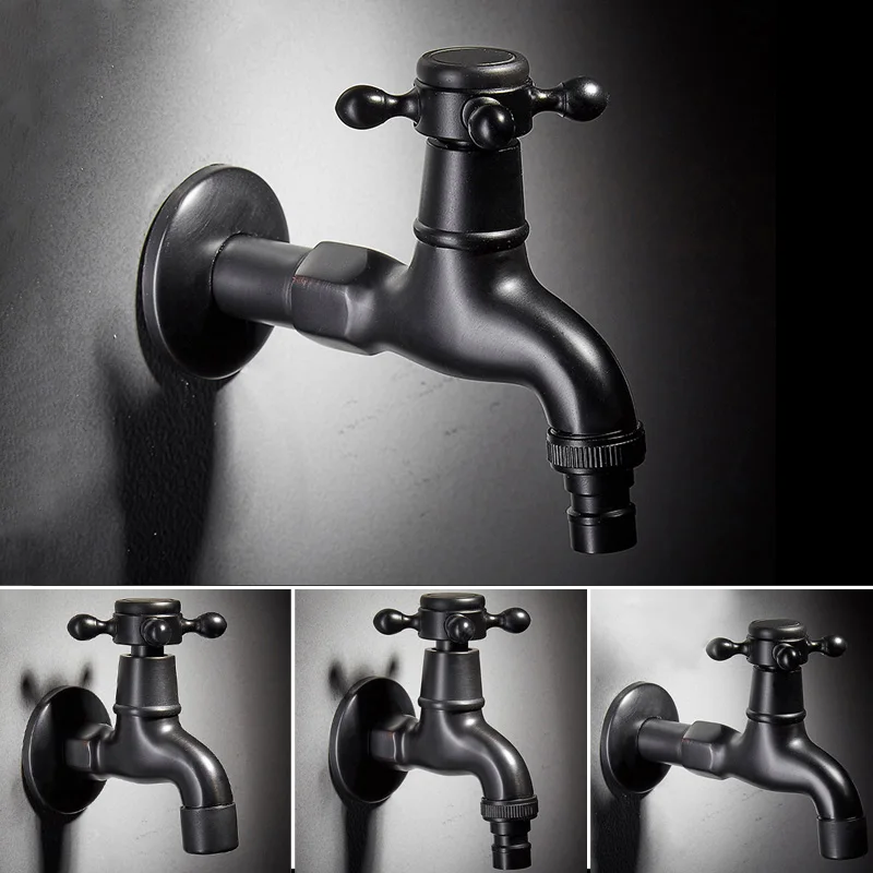 

Oil Rubbed Bronze Bibcock Tap Wall Mount Outdoor Garden Taps Washing Machine Water Tap Mop Faucet Laundry Sink Faucet