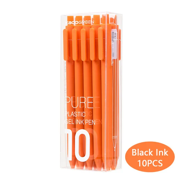 orange pen 10pcs KACO красочные знак ручка 10 цвета, шариковая ручка с сердечником прочная ручка 0,5 мм для школьников/рабочий/KACO пополнения чернил - Цвет: orange pen 10pcs