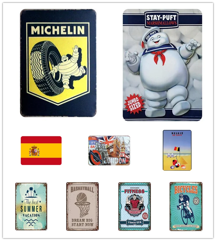 Спорт/давление в шинах/Американский флаг Ретро металлическая жестяная вывеска