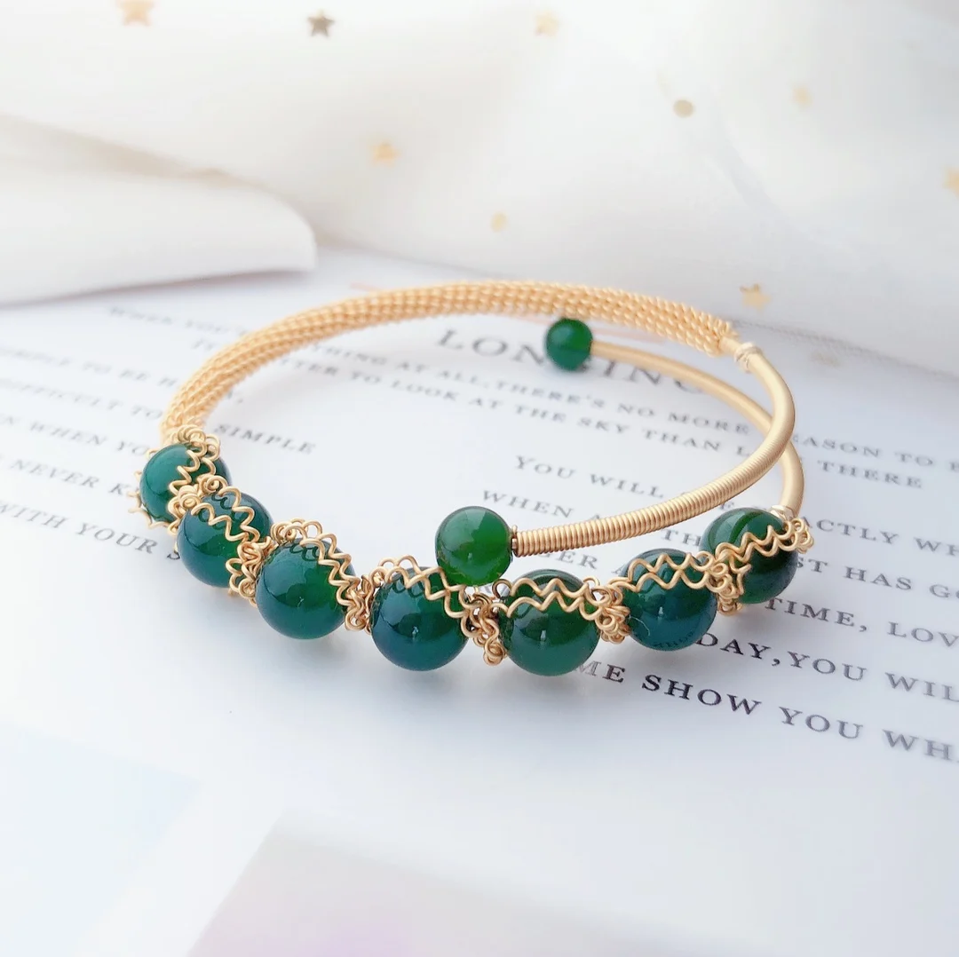 

Зеленый агат DAIMI, браслет, Изящные Ювелирные изделия для женщин SL036001