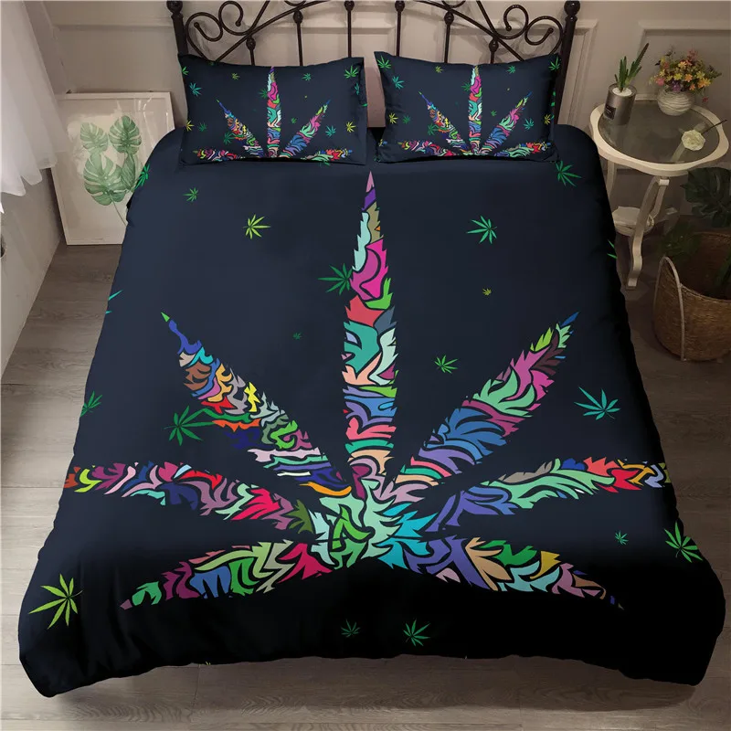 Пододеяльник с 3d принтом в виде кленовых листьев наволочка двойная королевская