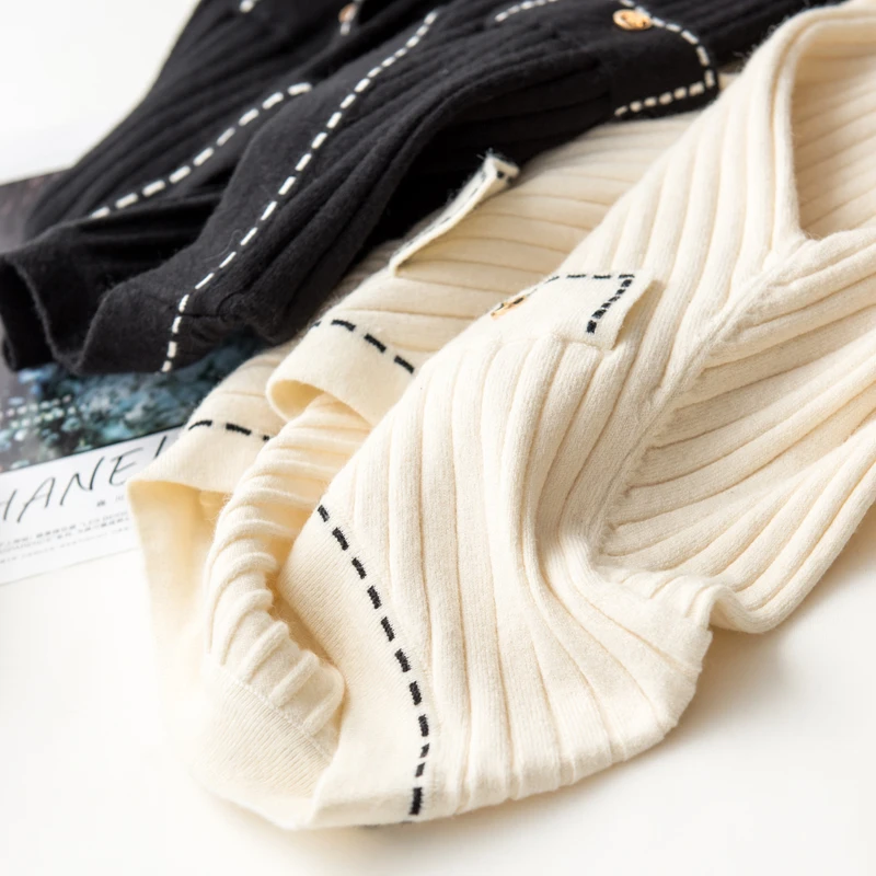 

women pullover V neck sweater fake pocket button blouses ladies warm jacket tops long sleeves female knitted sweaters