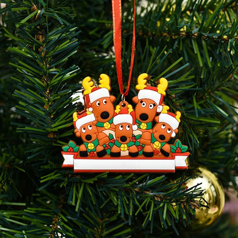 

2021 Personalized Family Christmas Tree Ornament Personalized elk Family Pendant Mini Christmas Tree Hanging Pendant