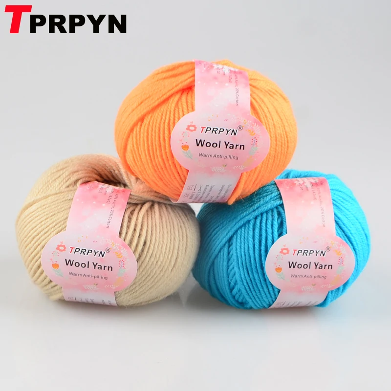 TPRPYN 1 шт. = 50 г 80 м Мериносовая стандартная Пряжа Акриловая хлопковая для Kint