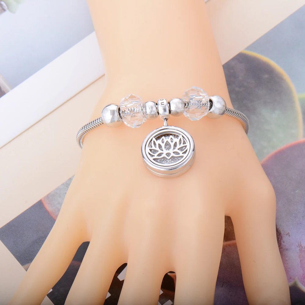 Медальоны для ароматерапии браслет из нержавеющей стали аромат диффузор