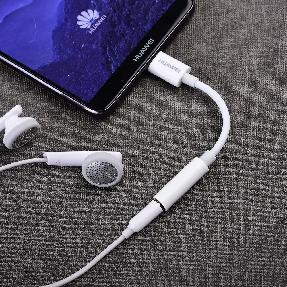 Переходник для наушников Huawei с USB Type C на 3 5 мм оригинальный Aux аудио кабель