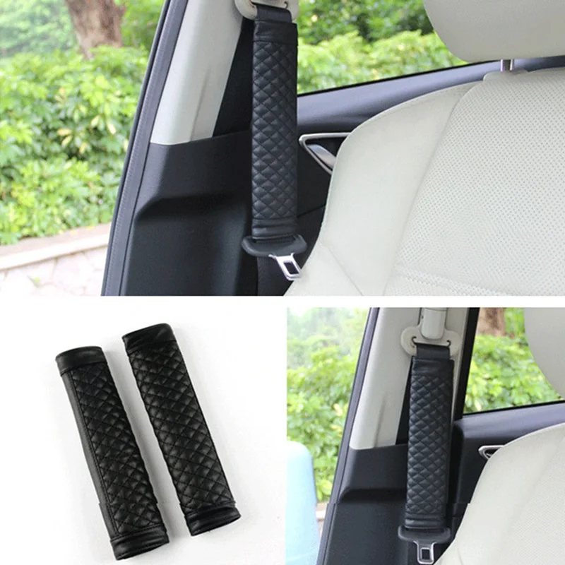 

2PCS Soft Leather Car Seat Belt Cover Shoulder Protector Seat Belt Cushion For Comfort And Breathing Cushion Protection