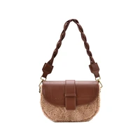 vintage oval bag pu luxury brand handbag shoulder bag for fashion soft women bag wide strap crossbody bag