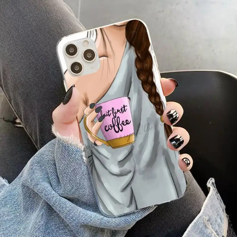 YNDFCNB Princess Female boss coffee Phone Case for iphone 13 11 12 pro XS MAX 8 7 6 6S Plus X 5S SE 2020 XR case