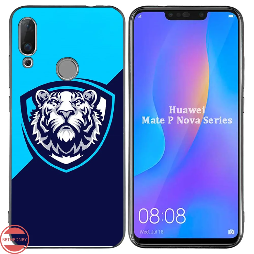 Голова тигра черный мягкий чехол для телефона из ТПУ Huawei Enjoy 7 7s 8 8e 9 9e 10 plus P8lite 2017