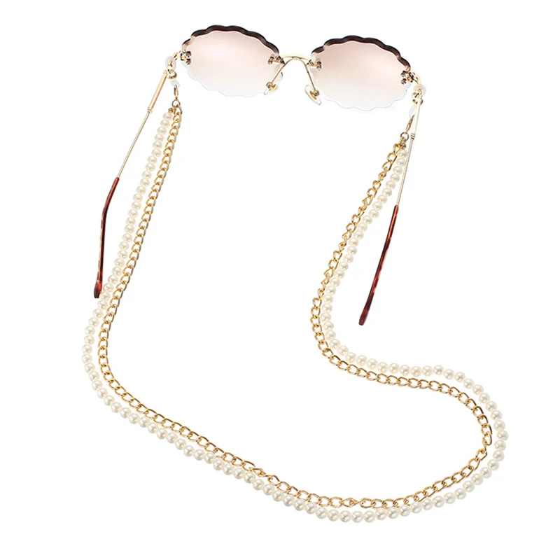 

2021 Multi-layer White Pearl Sunglasses Chain Women Sexy Chain For Sunglasses Chic Eyeglasses Reading Glasses Chain Cord Holder