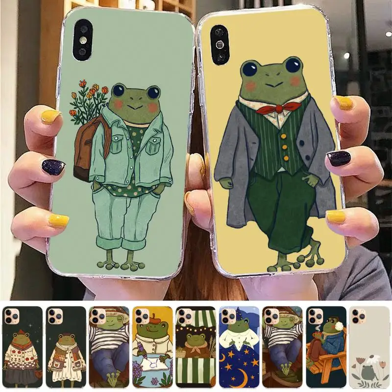 FHNBLJ Mr.Frog чехол для телефона iPhone 8 7 6 6S Plus X 5S SE 2020 XR 11 12 pro XS MAX|Бамперы| |