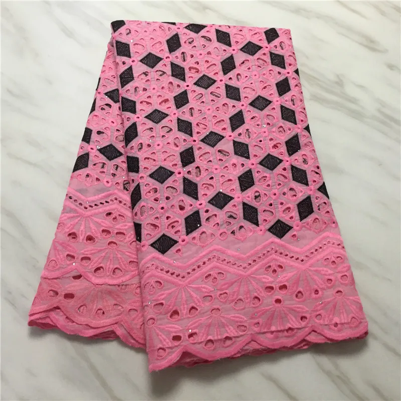 

African Dry Lace Fabric 2020 High Quality Lace 100% Cotton Lace Fabric Embroidery Swiss Voile Lace In Switzerland With Stones