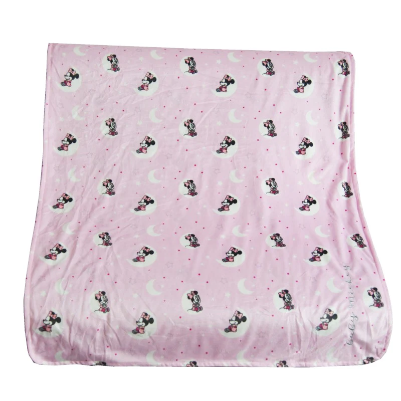 

Disney Light Pink Minnie Mouse Super Soft Velvet Baby Bath Towel With Embroidery Summer Skin-friendly Kids Gift 80x100cm