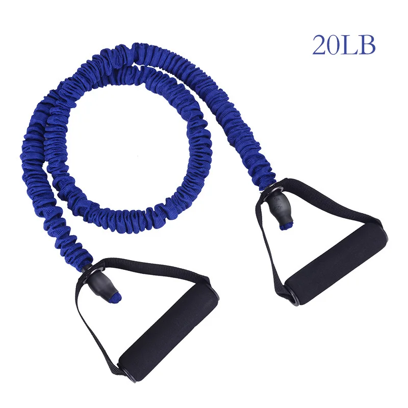 Resistance Bands 1pc Elasticity Tubes Fitness Yoga Equipment Exercise Elastic Handle 5 Colors Material Latex Pull Rope 10LB-30LB |