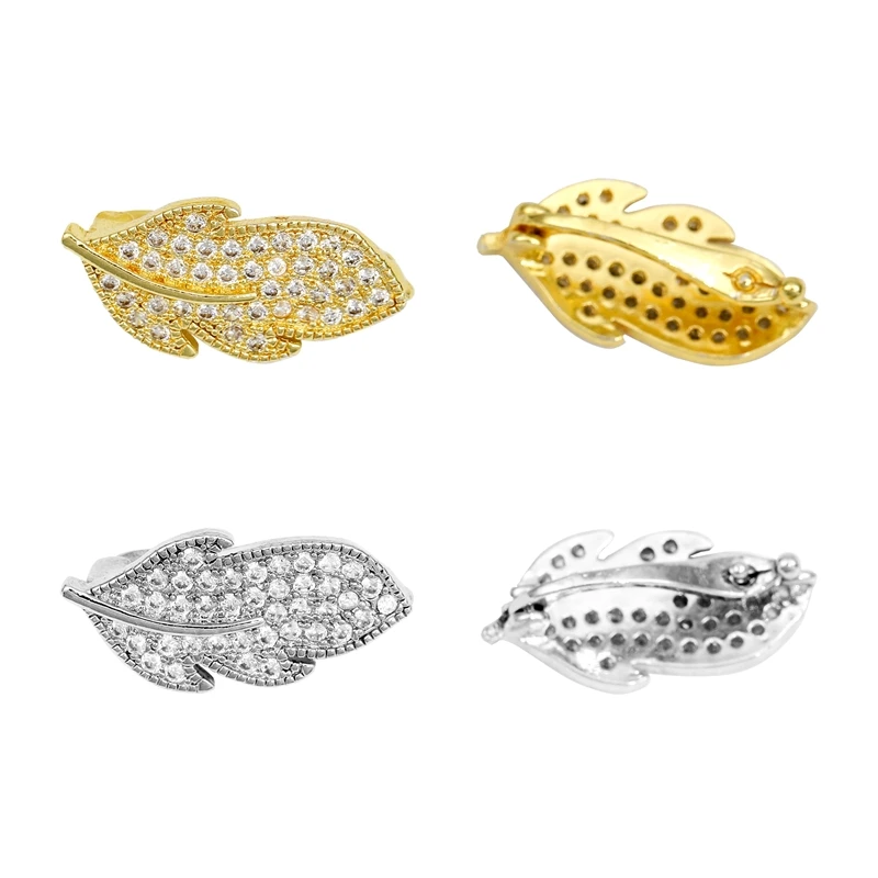 

Juya DIY Luxury Natural Stones Pearl Jewelry Making Findings Handmade Decorative Leaf Connector Bail Clasp Accessoriess Supplies