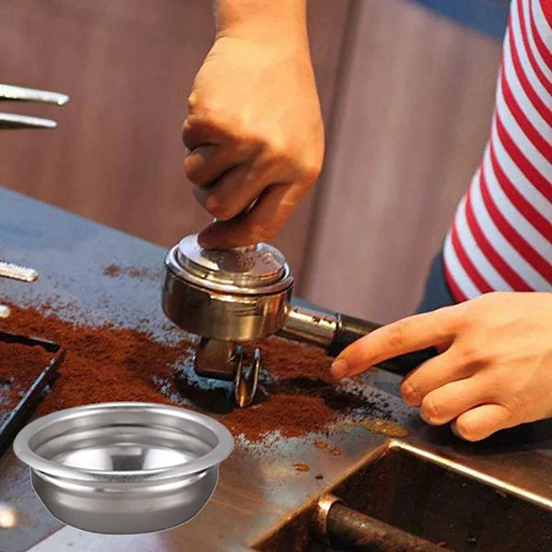 58 мм многоразовый фильтр корзина Нержавеющая сталь двойной дозах чашка Кофе