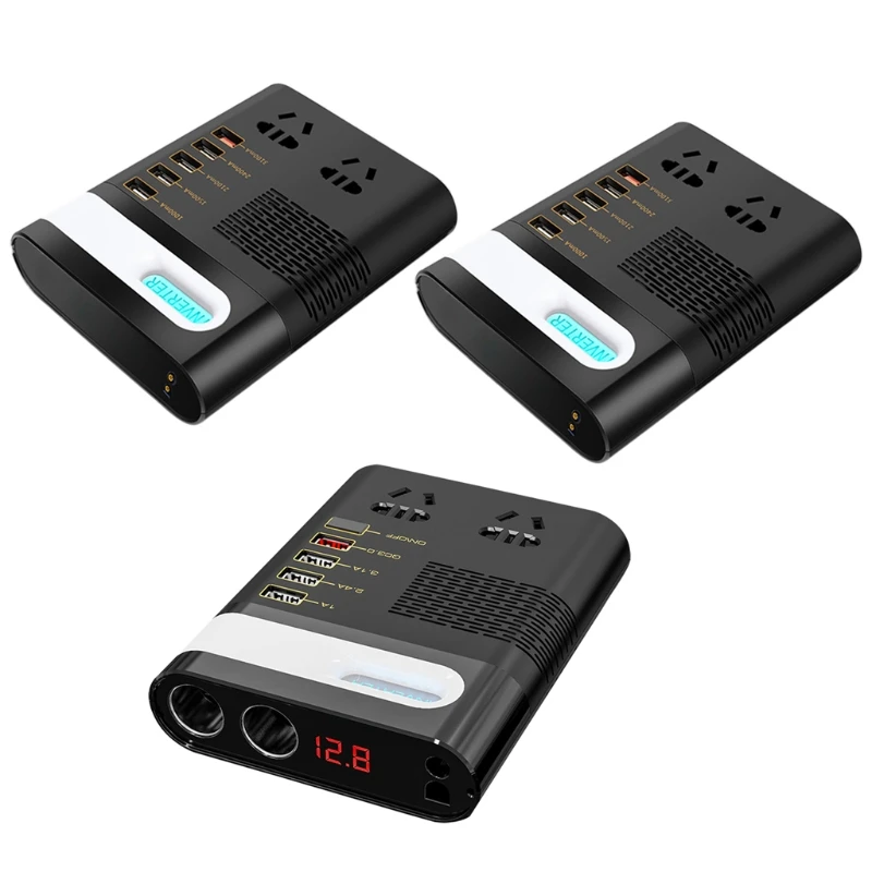 

200W Car Inverter DC 12V/24V to AC 220V Voltage Converter QC3.0 USB Charger