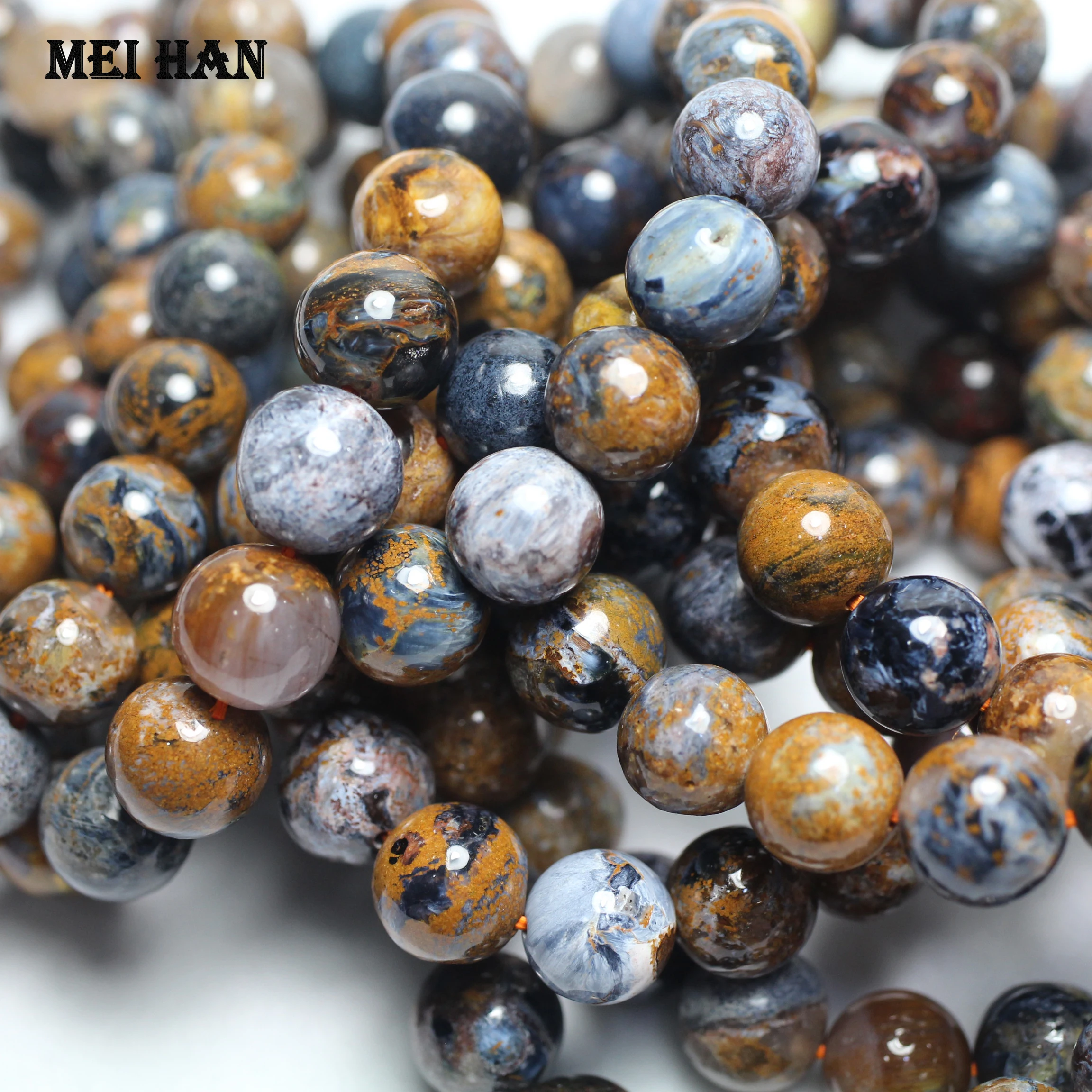 Meihan Бесплатная доставка (1 браслет) A + натуральные Гладкие Круглые бусины