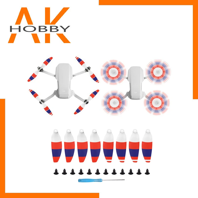 4 пары Красочные Сменные лопасти пропеллеров для DJI Mavic Pro Mini /DJI мини 2 4726F легкий