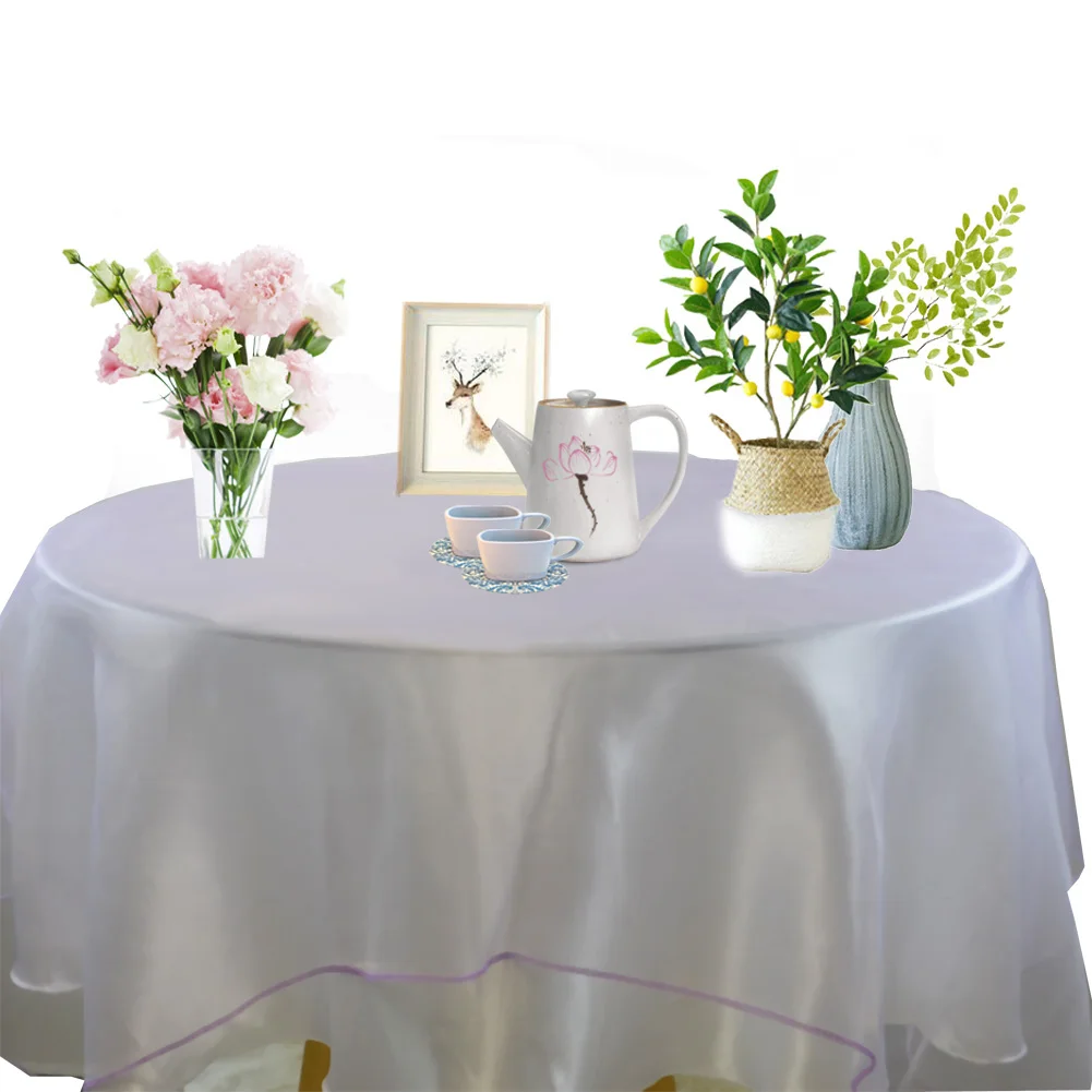 10 шт. скатерть из органзы прозрачная крышка для стола украшения свадьбы дня