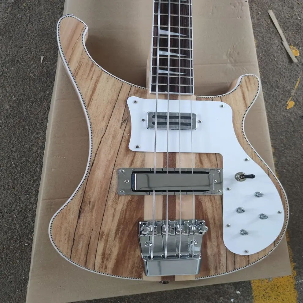 

Newly customized ricken 4003 electric guitar bass, 4-string bass guitar, natural wood color, free transportation