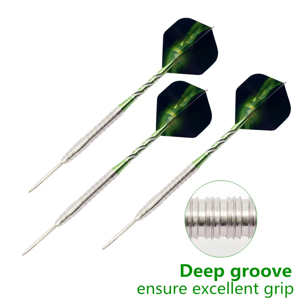 

Professional Hard Darts 3 Pieces Of High Quality 23.5g Steel Tip Dart Tungsten Steel Barrel Green Aluminum Dart Shaft Flight