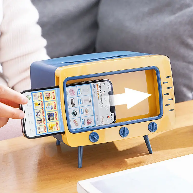 Креативная коробка для салфеток телевизора 2 в 1 держатель Современный домашний