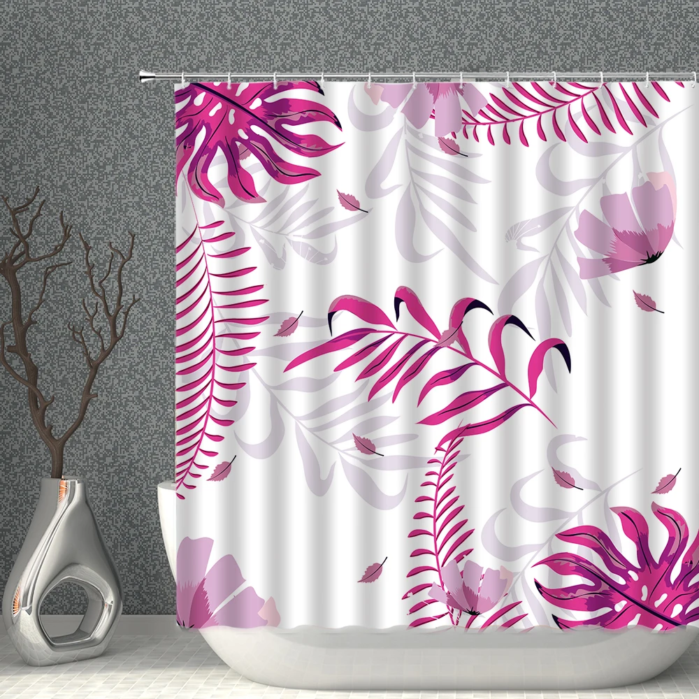 

Cactus Shower Curtains Set Tropical Green Plants leaves Bathroom Curtain Fabric Waterproof Home Decoration With Hooks Bath Decor