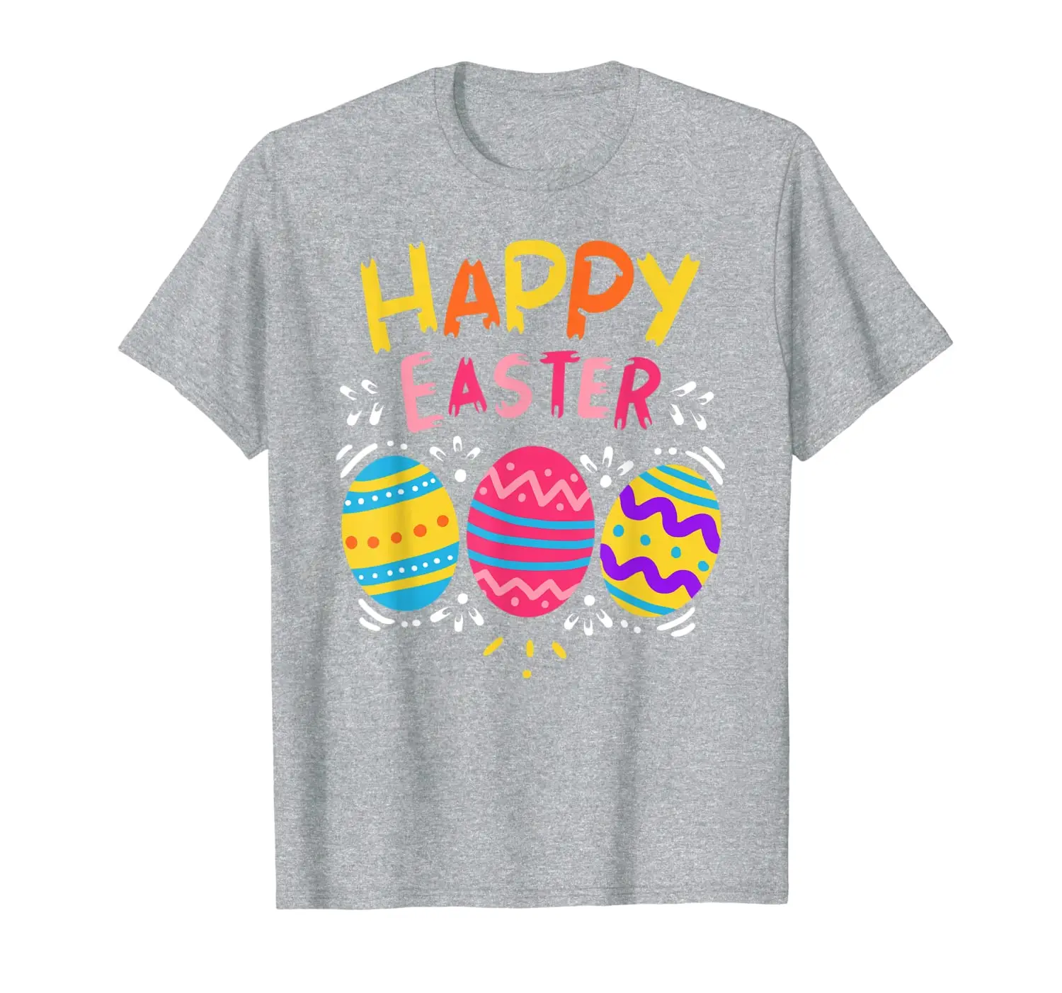 

Happy Easter Day T-Shirt Colorful Dye Egg Hunting Cute Shirt