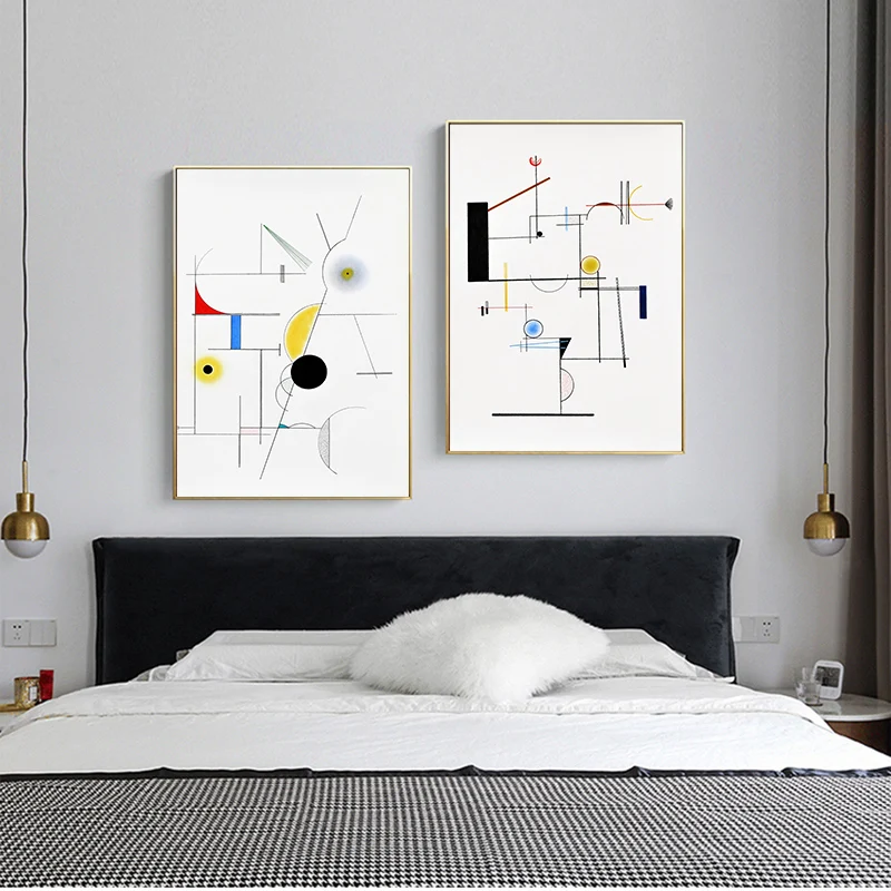 Винтаж Василий Кандинский знаменитая геометрия абстрактная картина на холсте